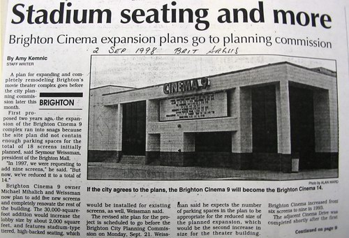Brighton Cinemas 9 - Article On Expansion That Never Happened